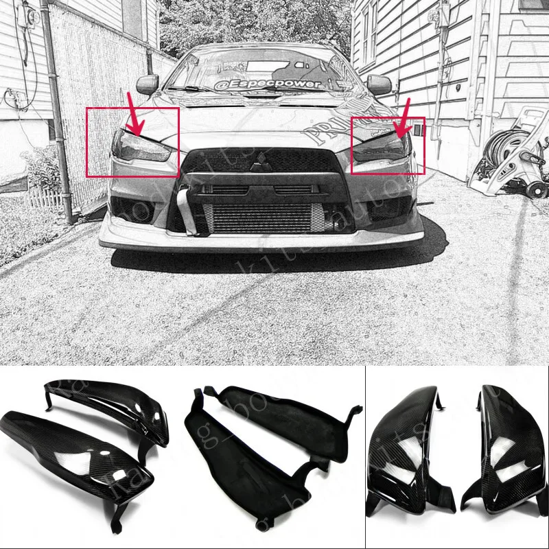 For Mitsubishi Evolution EVO X 10 Headlight Block out Panel (2PCS) Carbon fiber car BodyKits
For Mitsubishi Evolution EVO X 10 Headlight Block out Panel (2PCS) Carbon fiber car BodyKits