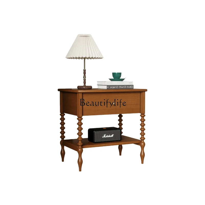 Medieval solid wood bedside table household bedroom French boxwood storage cabinet new
Medieval solid wood bedside table household bedroom French boxwood storage cabinet new