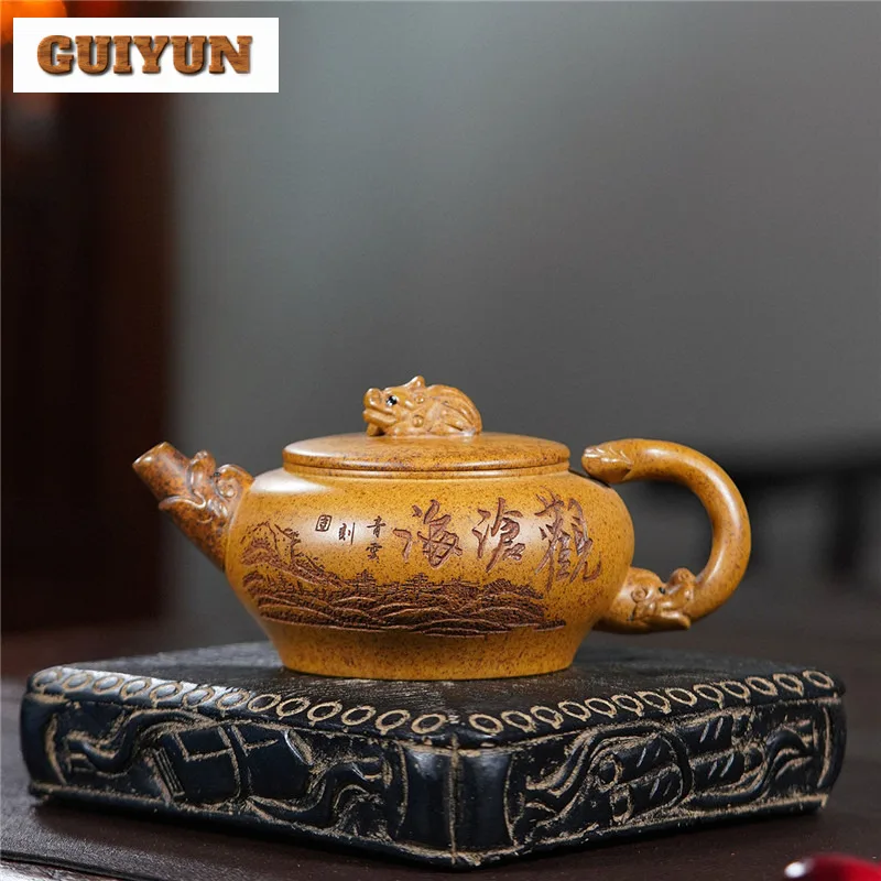 260ml Boutique Yixing Purple Clay Teapots Handmade Auspicious Beast Pot Raw Ore Dragon Kiln Wood Burning Mud Kettle Zisha Teaset
260ml Boutique Yixing Purple Clay Teapots Handmade Auspicious Beast Pot Raw Ore Dragon Kiln Wood Burning Mud Kettle Zisha Teaset