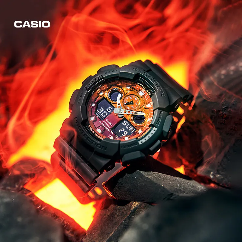 Casio Flame Inside Trendy Shock Resistant Quartz Men's Sports Watch with Orange Dial
Casio Flame Inside Trendy Shock Resistant Quartz Men's Sports Watch with Orange Dial