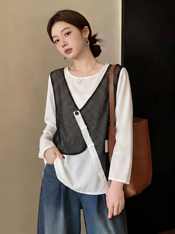 Elegant Oversized Irregular Shoulder Women's Shirt plus Size Stylish Summer New Arrival Breathable Skin-Friendly Korean Style
Elegant Oversized Irregular Shoulder Women's Shirt plus Size Stylish Summer New Arrival Breathable Skin-Friendly Korean Style