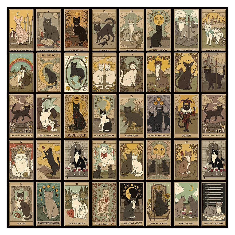10/30/53PCS Black Cat Tarot Card Cartoon Stickers DIY Car Bike Travel Luggage Phone Laptop Waterproof Funny Decal Sticker Gift
10/30/53PCS Black Cat Tarot Card Cartoon Stickers DIY Car Bike Travel Luggage Phone Laptop Waterproof Funny Decal Sticker Gift