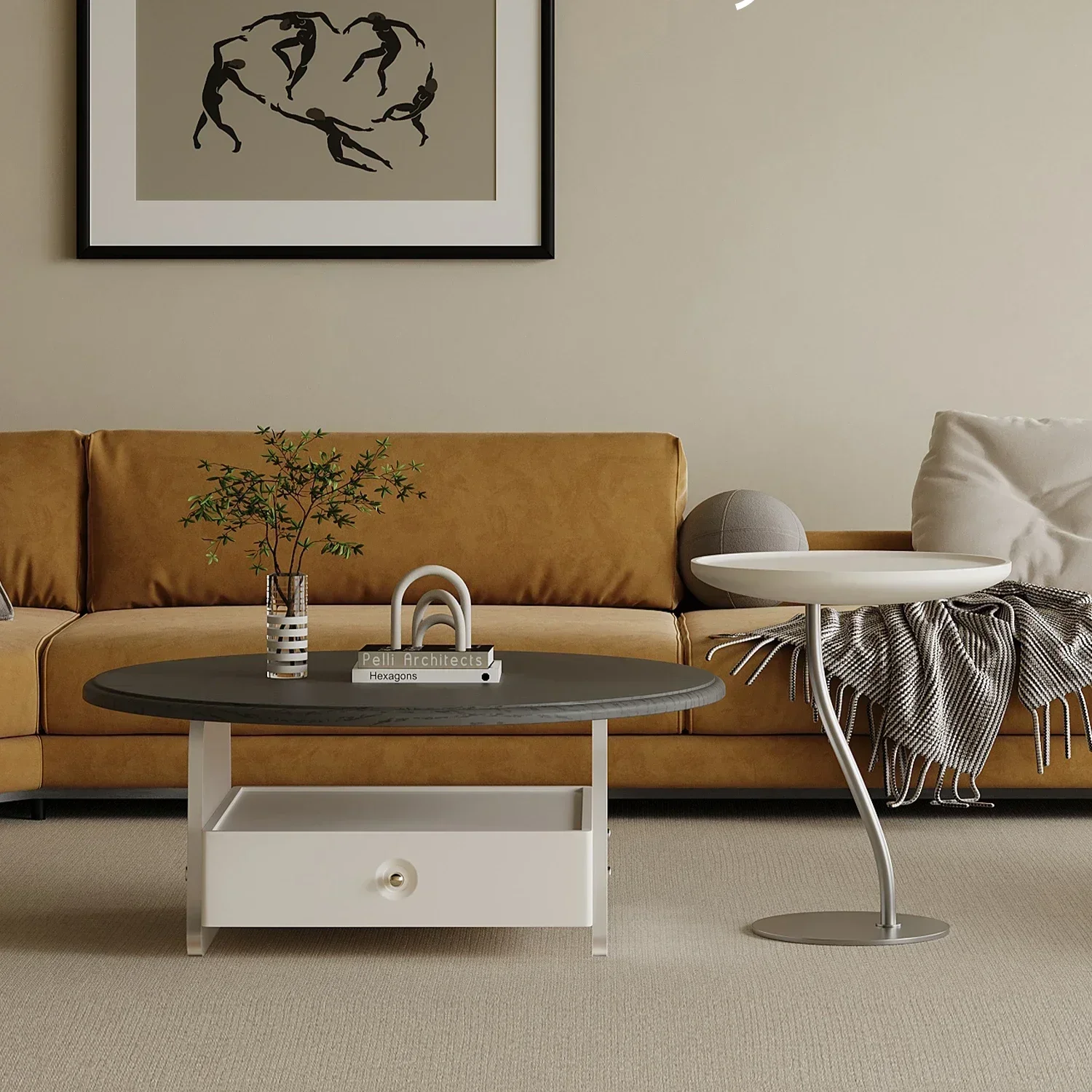 Small Apartment French Cream Style round Tea Table Simple Modern
Small Apartment French Cream Style round Tea Table Simple Modern