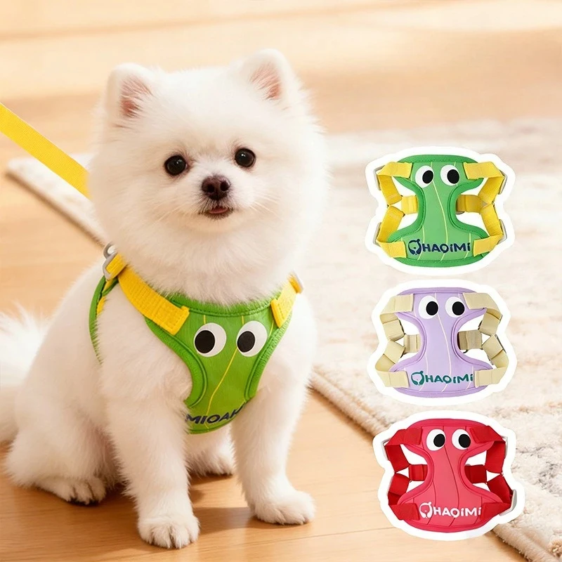 Adjustable Cartoon Big Eyes Pet Harness Leash Set Breathable Mesh Dog Chest Strap for Small Medium Dogs Cats
Adjustable Cartoon Big Eyes Pet Harness Leash Set Breathable Mesh Dog Chest Strap for Small Medium Dogs Cats