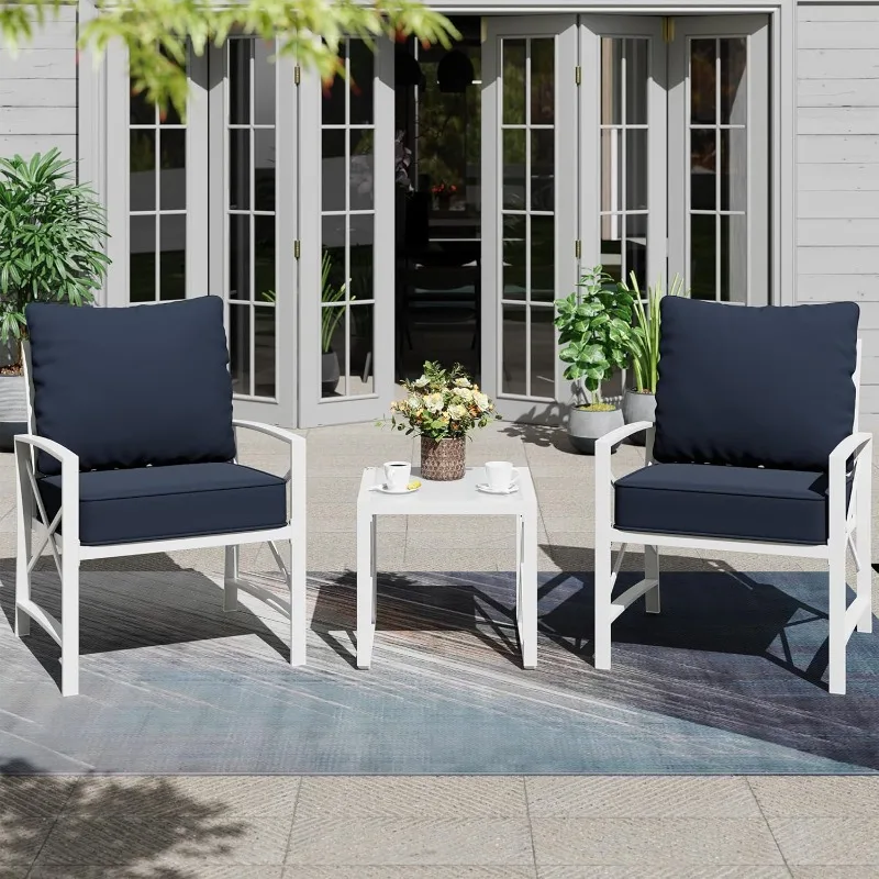 Meilocar Patio Furniture 3-Piece Conversation Set, Outdoor Furniture Patio Chairs with Aluminum Frame and Coffee Table, Blue
Meilocar Patio Furniture 3-Piece Conversation Set, Outdoor Furniture Patio Chairs with Aluminum Frame and Coffee Table, Blue
