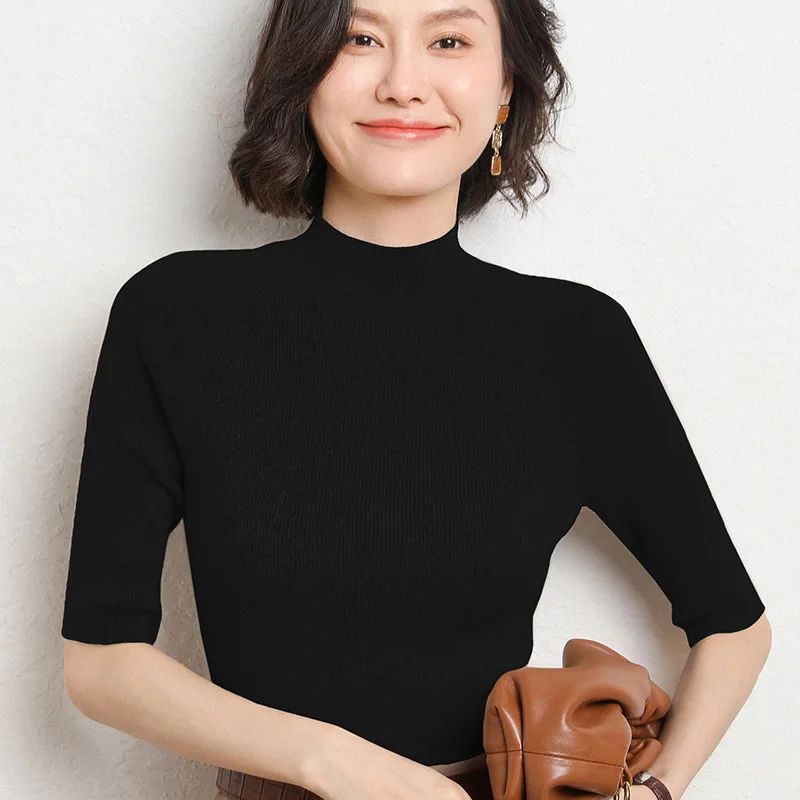 Простой тонкий трикотажный свитер с высоким воротником, базовый слой, приталенный крой, на пяти пуговицах, для повседневной носки, весна-осень
Простой тонкий трикотажный свитер с высоким воротником, базовый слой, приталенный крой, на пяти пуговицах, для повседневной носки, весна-осень