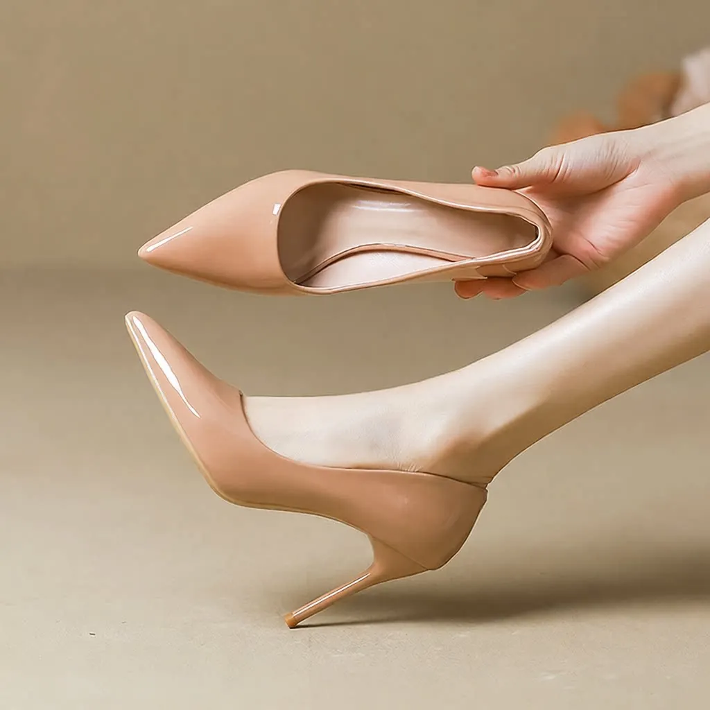 Nude High Heels Women's Pointed Toe Elegance Black Spring Autumn Winter Bedding Painted Leather Black Single Shoes Thin Heel
Nude High Heels Women's Pointed Toe Elegance Black Spring Autumn Winter Bedding Painted Leather Black Single Shoes Thin Heel