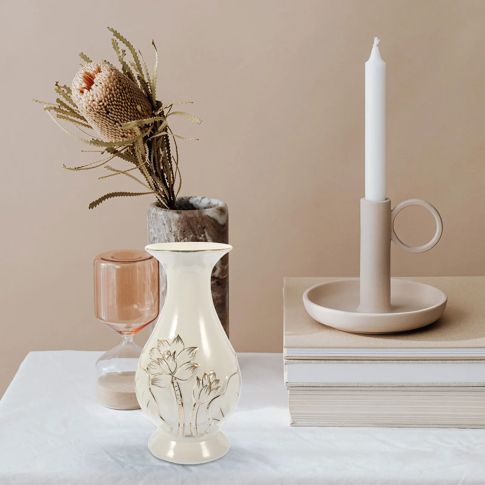 Guanyin Jade Ceramic Vase Lotus Pattern Decorative Vase for Temple Offering Flower Arrangement Home Decor
Guanyin Jade Ceramic Vase Lotus Pattern Decorative Vase for Temple Offering Flower Arrangement Home Decor