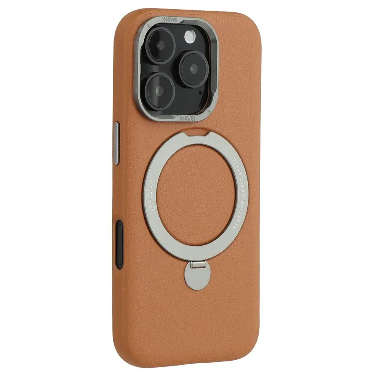 X-LEVEL For iPhone 16 Pro Max Magnetic Case Kickstand PC + PU Phone Back Cover - Brown
X-LEVEL For iPhone 16 Pro Max Magnetic Case Kickstand PC + PU Phone Back Cover - Brown