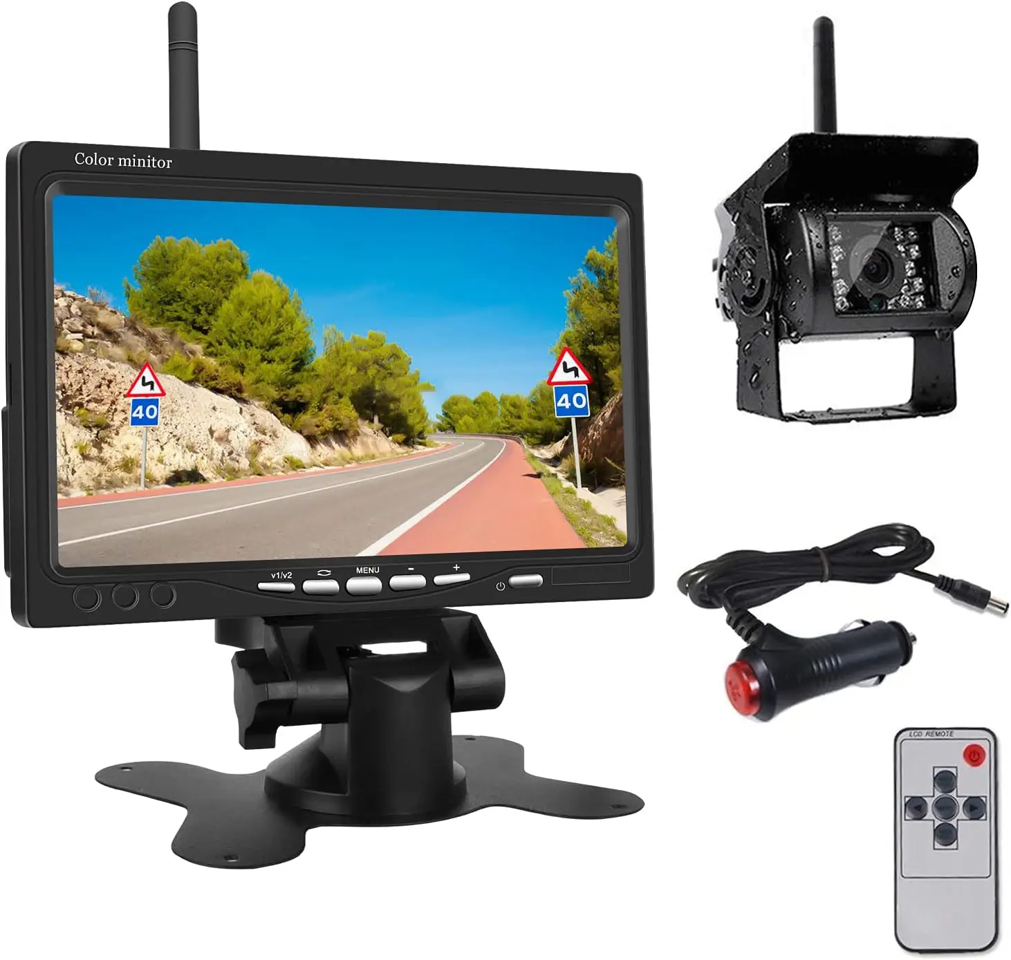Wireless Car Backup Camera and Monitor Kit, Waterproof Night Vision Wireless Rear View Camera 7 Inch LCD Monitor Parking System
Wireless Car Backup Camera and Monitor Kit, Waterproof Night Vision Wireless Rear View Camera 7 Inch LCD Monitor Parking System