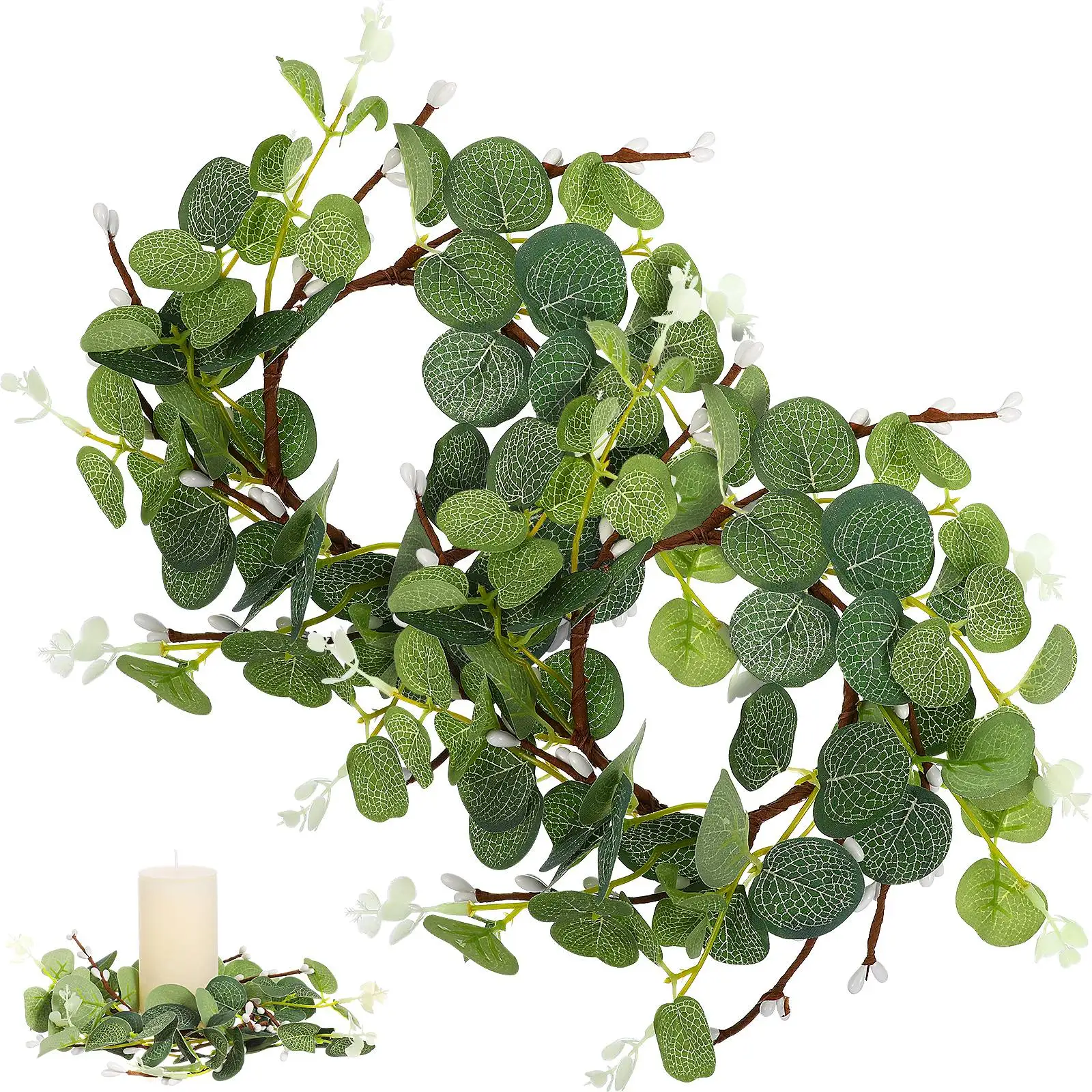 2 Pcs Artificial Ring Garland 8cm Eucalyptus Wreath Simulated Berry Leaves Home Decor Easter Wreath Festival Decor
2 Pcs Artificial Ring Garland 8cm Eucalyptus Wreath Simulated Berry Leaves Home Decor Easter Wreath Festival Decor