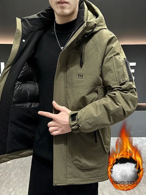 Elegant Winter Men's Hooded down Cotton Jacket Youth Fashion Thick Warm Cotton Clothes Durable Polyester Fiber Coat
Elegant Winter Men's Hooded down Cotton Jacket Youth Fashion Thick Warm Cotton Clothes Durable Polyester Fiber Coat