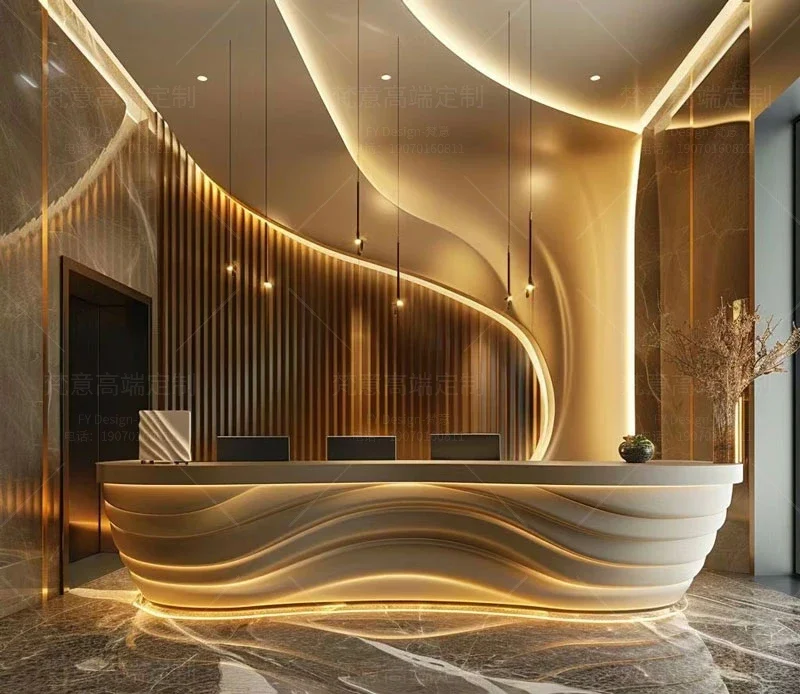 Painting front desk FRP reception desk Special-shaped creative service Bar counter Company information desk customization
Painting front desk FRP reception desk Special-shaped creative service Bar counter Company information desk customization