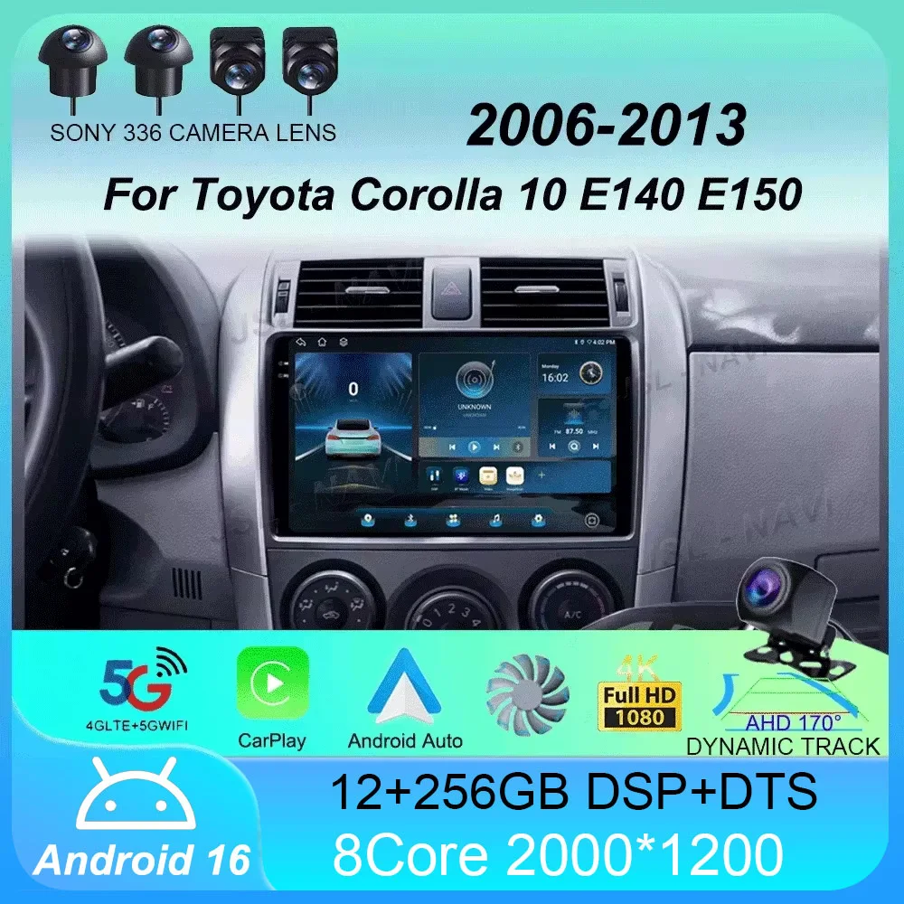 Android 16 Car Radio Carplay For Toyota Corolla 10 E140 E150 2006 - 2013 Navigation GPS Stereo Unit Android Auto No 2din 5G Wifi
Android 16 Car Radio Carplay For Toyota Corolla 10 E140 E150 2006 - 2013 Navigation GPS Stereo Unit Android Auto No 2din 5G Wifi