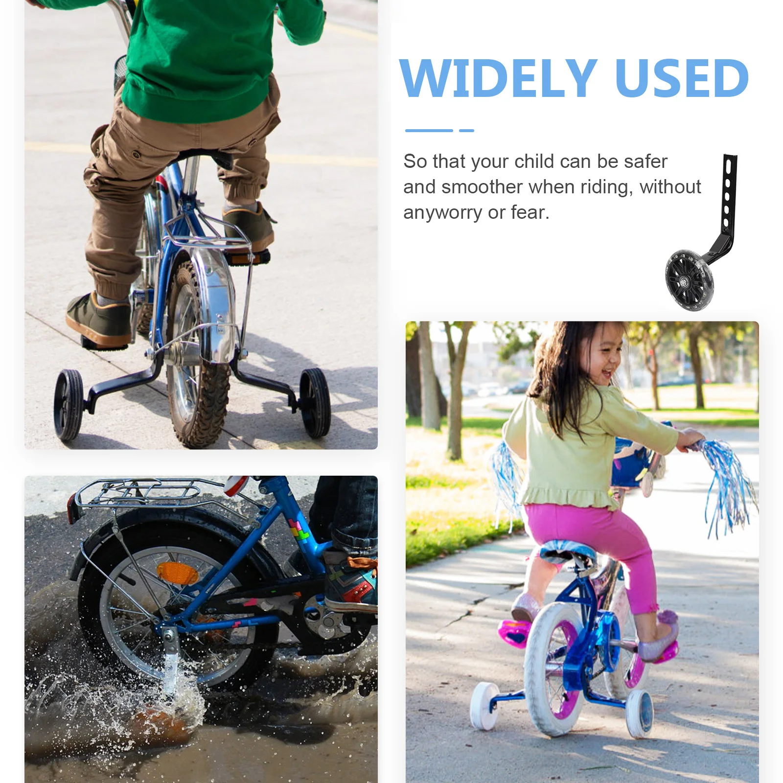 2Pcs Bike Auxiliary Wheels Flashing Training Stabilizer Safe Easy Install Compatible for 12-20 Inch Kids Bike Balance Wheels
2Pcs Bike Auxiliary Wheels Flashing Training Stabilizer Safe Easy Install Compatible for 12-20 Inch Kids Bike Balance Wheels