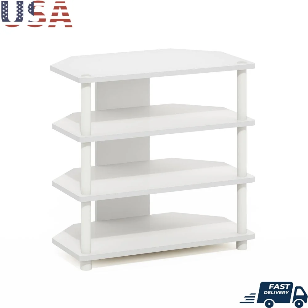Easy Assembly 4-Tier Petite TV Stand Durable Composite Wood Display Shelves Holds 32 Inch TV No Tool Required White Finish
Easy Assembly 4-Tier Petite TV Stand Durable Composite Wood Display Shelves Holds 32 Inch TV No Tool Required White Finish