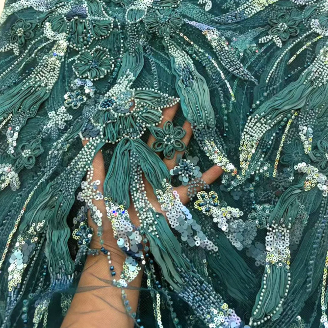 Sequins Beaded Embroidery Lace Floral French Mesh Tulle High Quality Fabric For Nigerian Bridal Party Wedding Dress Sewing
Sequins Beaded Embroidery Lace Floral French Mesh Tulle High Quality Fabric For Nigerian Bridal Party Wedding Dress Sewing