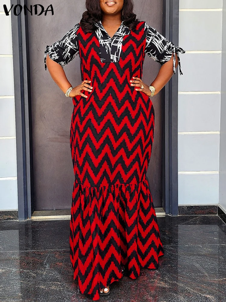 Plus Size VONDA Women Summer Dress Print Sundress Retro Half Sleeve Casual Long Maxi Vestidos Bohemian V-Neck Ruffled Party Robe
Plus Size VONDA Women Summer Dress Print Sundress Retro Half Sleeve Casual Long Maxi Vestidos Bohemian V-Neck Ruffled Party Robe