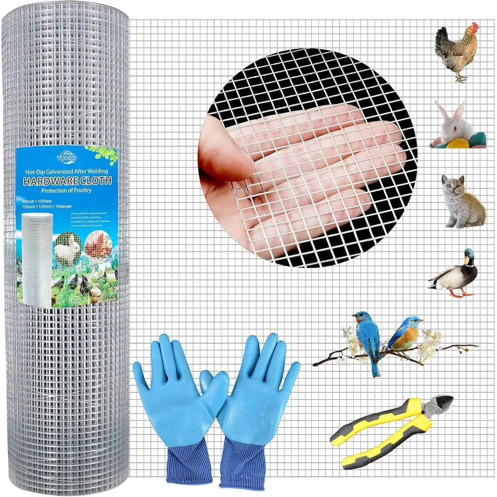 Hardware Cloth 1/2 Inch 48in x 100t 19Gauge Hot-dip Galvanized Wire Mesh Roll Chicken Wire encing Rabbit Wire
Hardware Cloth 1/2 Inch 48in x 100t 19Gauge Hot-dip Galvanized Wire Mesh Roll Chicken Wire encing Rabbit Wire