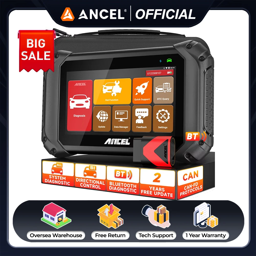 ANCEL V5 BT OBD2 Scan Tool OBD2 Scanner Bi-directional Control CAN FD All System 15+Resets OBD 2 Car Diagnosis Scanner
ANCEL V5 BT OBD2 Scan Tool OBD2 Scanner Bi-directional Control CAN FD All System 15+Resets OBD 2 Car Diagnosis Scanner