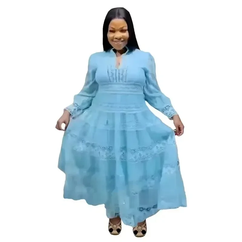 Elegant Dress Women for Wedding Party 2025 Spring Autumn African Long Sleeve Polyester Lace Long Dress Dashiki African Clothes
Elegant Dress Women for Wedding Party 2025 Spring Autumn African Long Sleeve Polyester Lace Long Dress Dashiki African Clothes