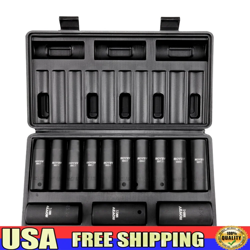 Набор ударных головок из 13 предметов CR-V, легированная сталь, сверхмощный ящик для инструментов, глубокие розетки для обслуживания автомобилей, промышленное использование, высокий крутящий момент
Набор ударных головок из 13 предметов CR-V, легированная сталь, сверхмощный ящик для инструментов, глубокие розетки для обслуживания автомобилей, промышленное использование, высокий крутящий момент