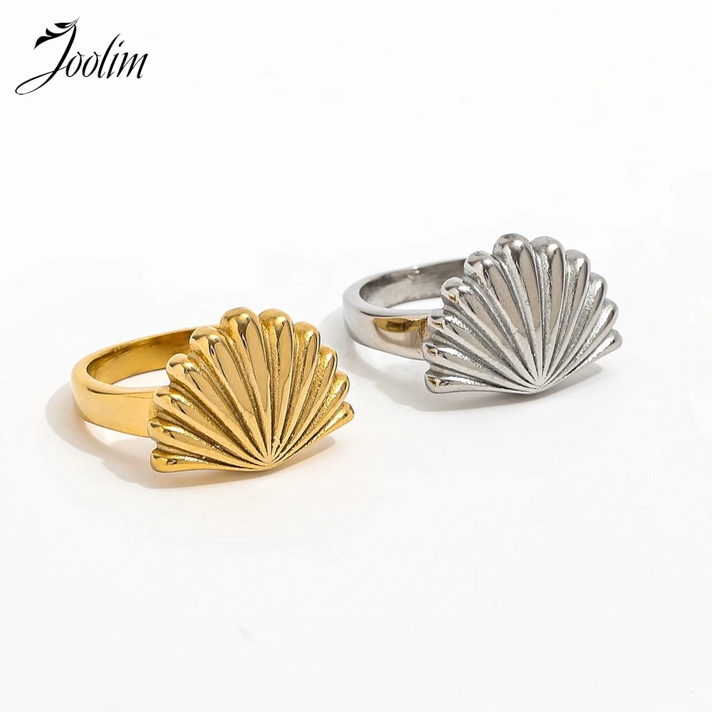 Joolim Jewelry Wholesale High End PVD No Fade Elegant Fashion Sea Breath Personality Scallop Stainless Steel Ring For Women
Joolim Jewelry Wholesale High End PVD No Fade Elegant Fashion Sea Breath Personality Scallop Stainless Steel Ring For Women