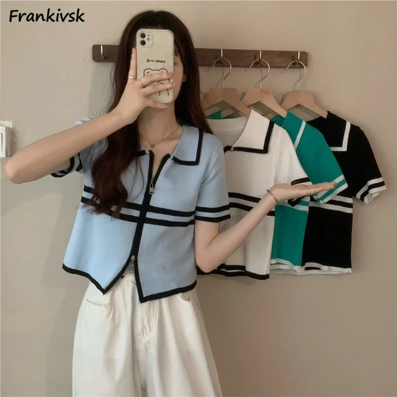 Striped Cardigan Women Slim Zipper Spring Summer Spliced Hipster Japanese Style Simple Daily Schoolgirls Stylish Casual Popular
Striped Cardigan Women Slim Zipper Spring Summer Spliced Hipster Japanese Style Simple Daily Schoolgirls Stylish Casual Popular
