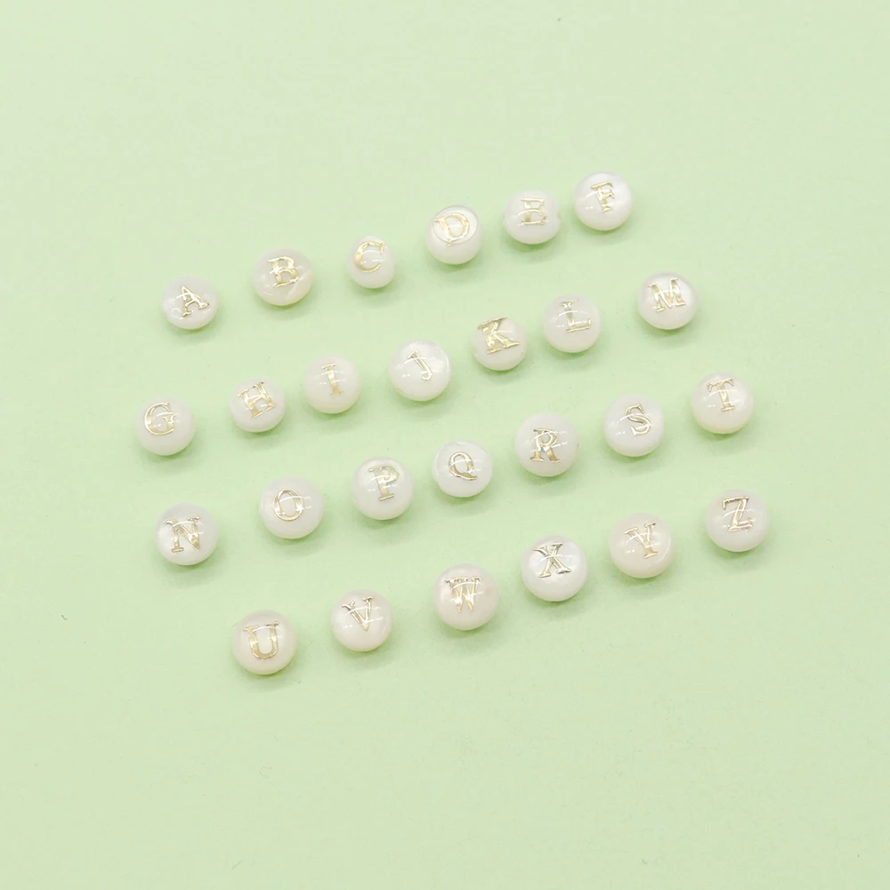 6mm Natural A-Z Letters Shell Beads Round Mother of Pearl Shell Straight Hole Beads for DIY Jewelry Making Bracelet Accessories
6mm Natural A-Z Letters Shell Beads Round Mother of Pearl Shell Straight Hole Beads for DIY Jewelry Making Bracelet Accessories