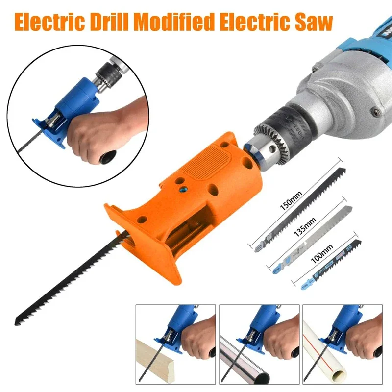 Reciprocating Saw Attachment Adapter Change Electric Drill Into Reciprocating Saw for Wood Metal Cutting
Reciprocating Saw Attachment Adapter Change Electric Drill Into Reciprocating Saw for Wood Metal Cutting