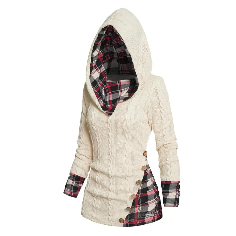 Knitting Sweatshirt Hooded Knitting Sweatshirt Chic Mid-length Hoodie Vintage Patchwork Plaid Twist Knit Sweater with for Women
Knitting Sweatshirt Hooded Knitting Sweatshirt Chic Mid-length Hoodie Vintage Patchwork Plaid Twist Knit Sweater with for Women