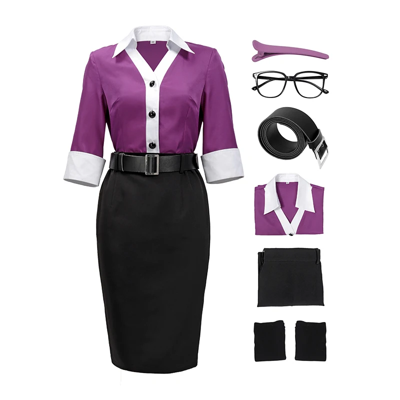 DAZCOS Miss Pauling Косплей Костюм Полный комплект Фиолетовое платье Костюм Наряды для женщин
DAZCOS Miss Pauling Косплей Костюм Полный комплект Фиолетовое платье Костюм Наряды для женщин