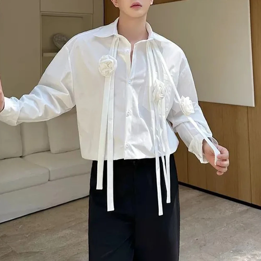 Summer Men's Solid Color Three-Dimensional Flower Ribbon Long-Sleeved Shirt Light Luxury Retro Fashion Trend Casual Men's Tops
Summer Men's Solid Color Three-Dimensional Flower Ribbon Long-Sleeved Shirt Light Luxury Retro Fashion Trend Casual Men's Tops