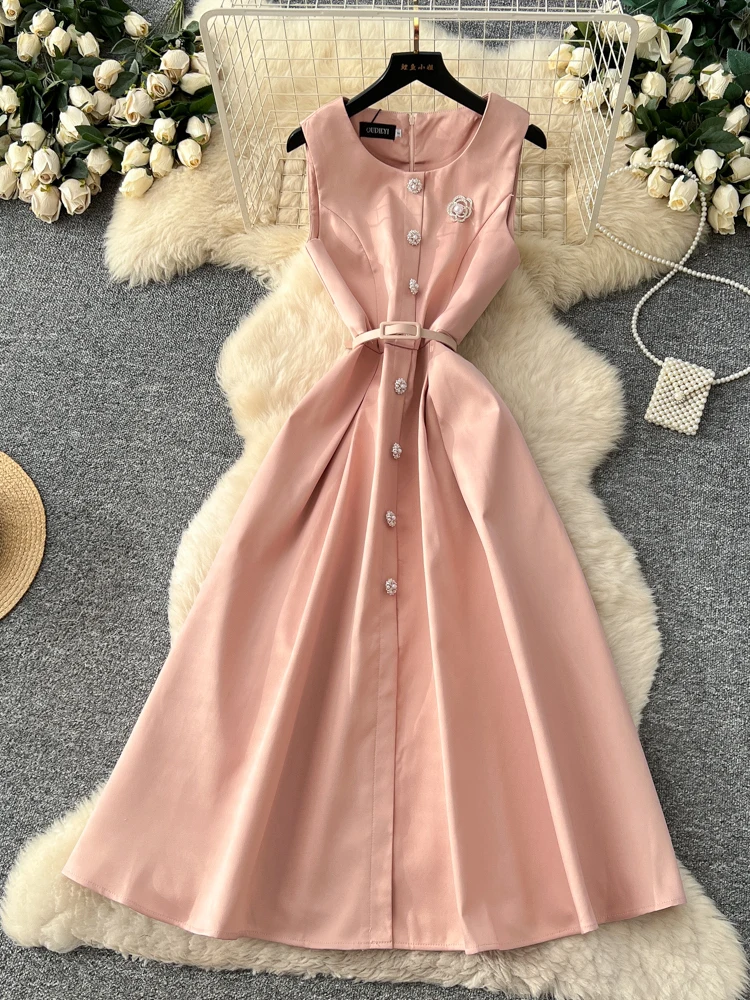 Ele Luxury Svel A-Line Dr Women's Summer High Waist Slim Fit Button Detail Commute Friendly Korean Sle
Ele Luxury Svel A-Line Dr Women's Summer High Waist Slim Fit Button Detail Commute Friendly Korean Sle