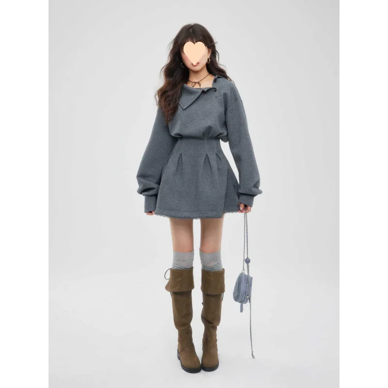 Plus Size Fat Spring New Pure Lust Hot Girl Style Long-sleeved Sweatshirt Short Skirt Women's Waist Short Dress Trendy
Plus Size Fat Spring New Pure Lust Hot Girl Style Long-sleeved Sweatshirt Short Skirt Women's Waist Short Dress Trendy