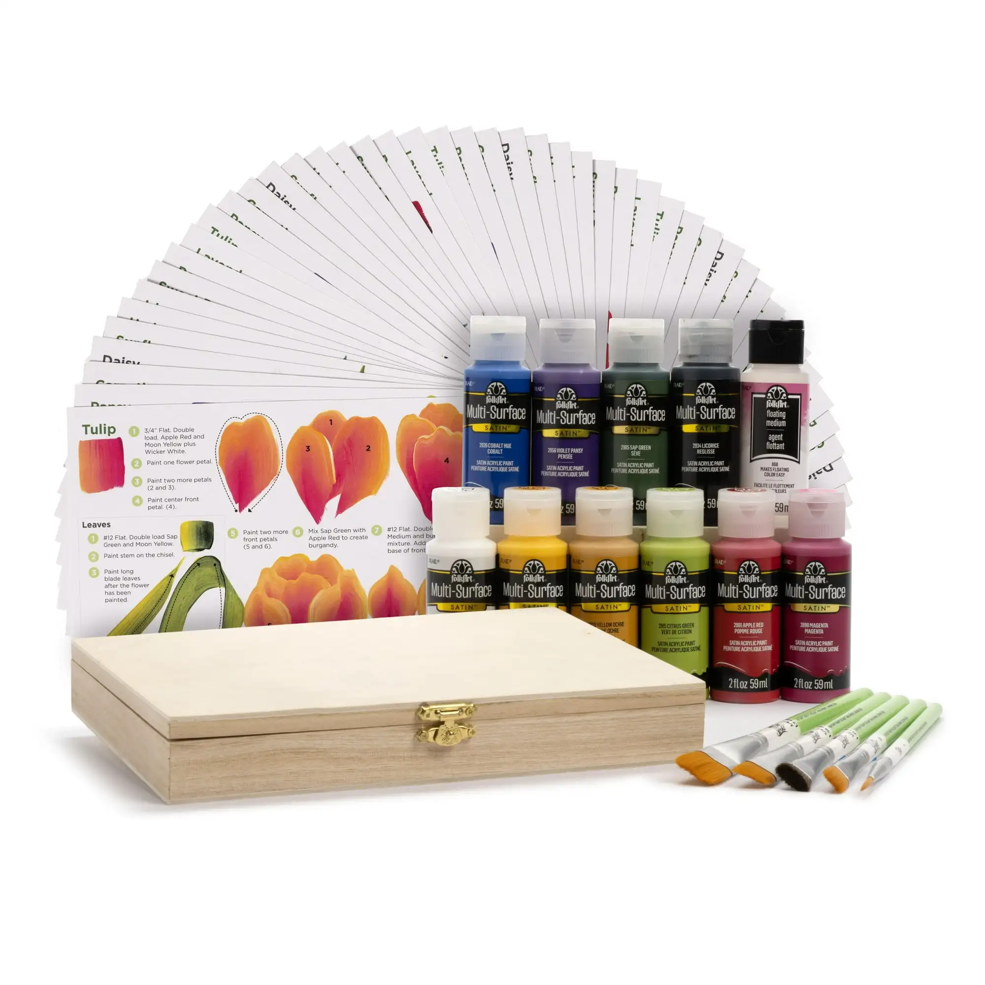 FolkArt One Stroke A-Z Floral Paint Kit, with Acrylic Paint, Brushes, Teaching Guides and a Storage Box
FolkArt One Stroke A-Z Floral Paint Kit, with Acrylic Paint, Brushes, Teaching Guides and a Storage Box