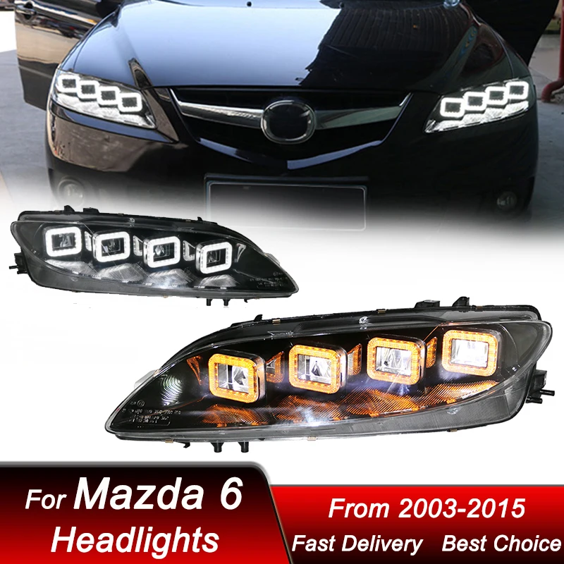 Автомобильные фары для Mazda 6 2003-2015, светодиодные фары в стиле Bugatti, обновление в сборе, комплект аксессуаров для линз проектора с высокой настройкой
Автомобильные фары для Mazda 6 2003-2015, светодиодные фары в стиле Bugatti, обновление в сборе, комплект аксессуаров для линз проектора с высокой настройкой