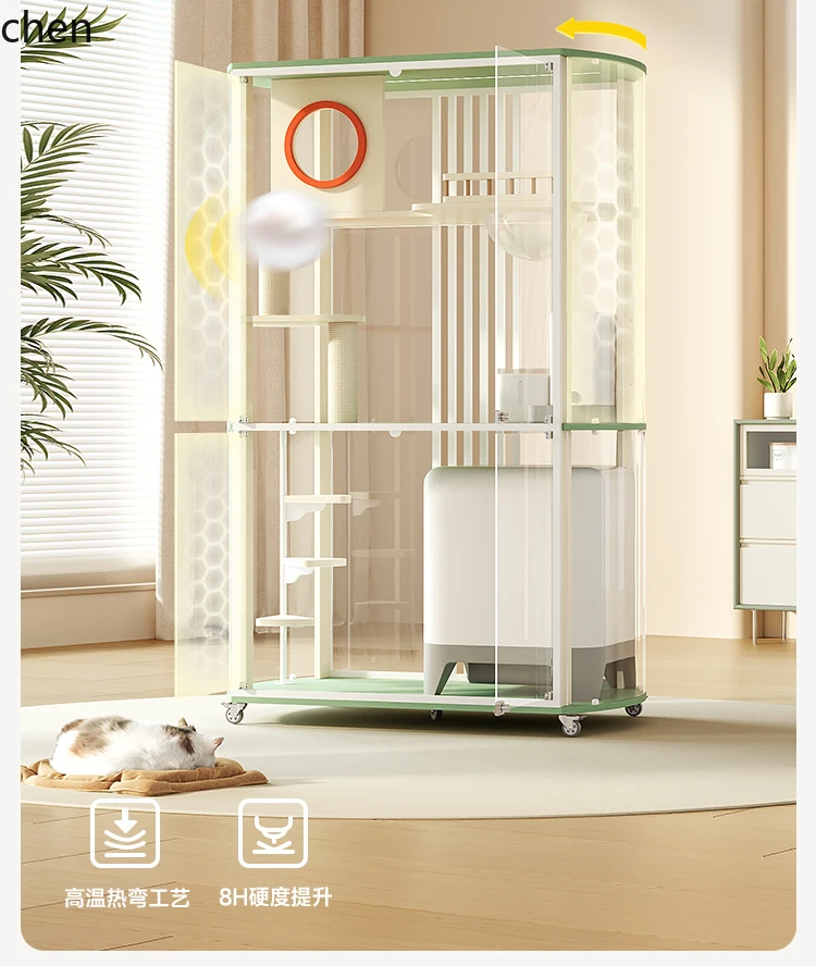 HXL panoramic glass household cat cage large free space can put automatic cat litter box
HXL panoramic glass household cat cage large free space can put automatic cat litter box