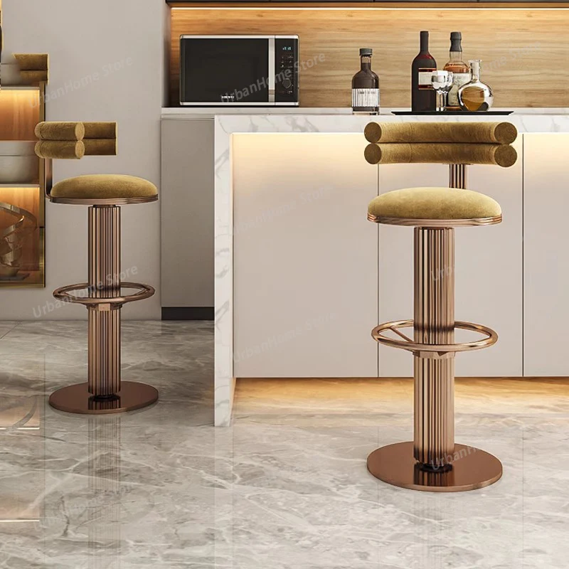 Velvet Swivel Luxury Bar Stools Counter Minimalist Aesthetic Bar Chairs with Back Height Modern Taburete Alto Bar Furniture
Velvet Swivel Luxury Bar Stools Counter Minimalist Aesthetic Bar Chairs with Back Height Modern Taburete Alto Bar Furniture