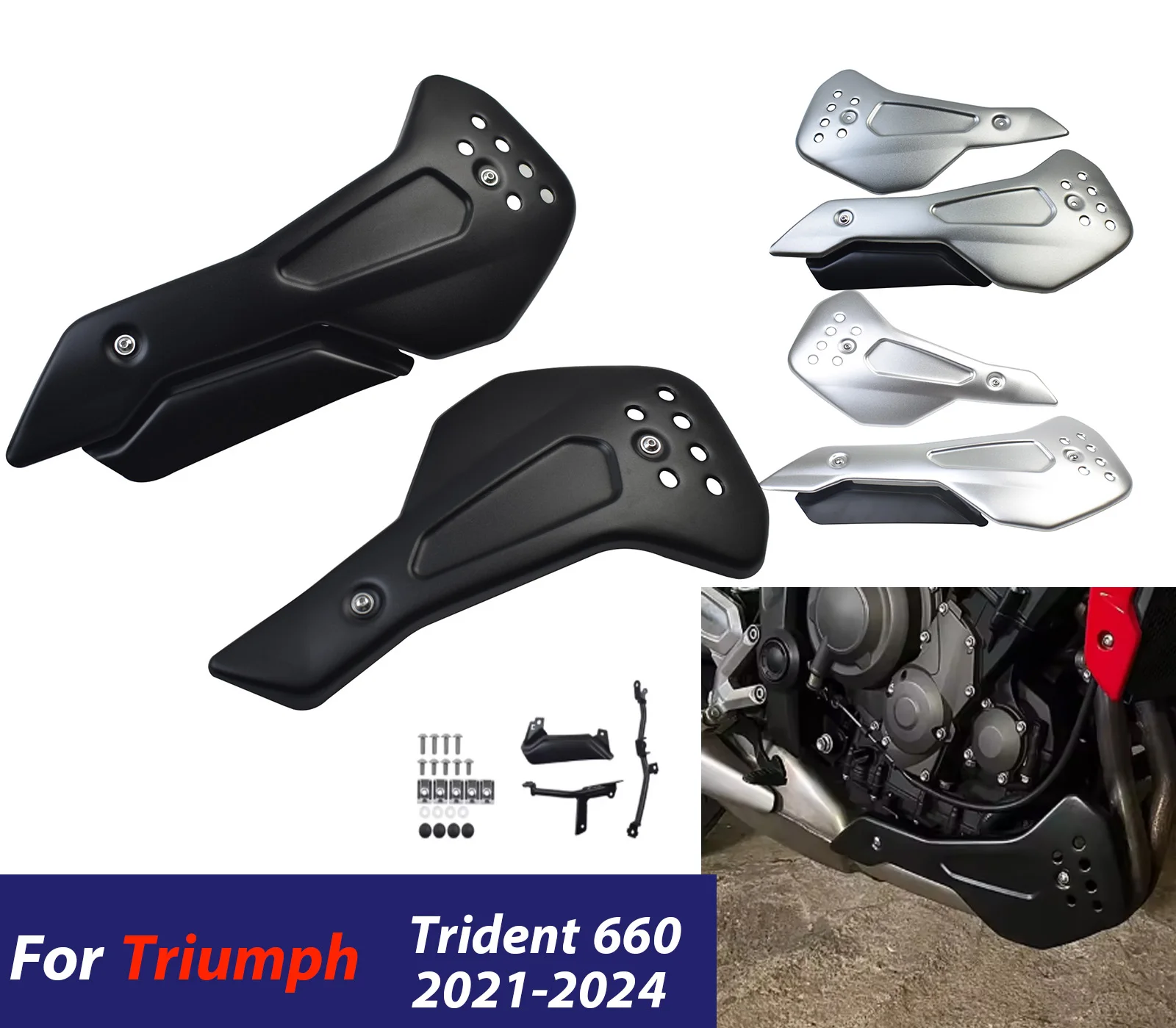 Motorcycle Aluminum Engine Guards Fit For Triumph Trident 660 2021-2024 Accessories Engine Belly Protection Plates Kit
Motorcycle Aluminum Engine Guards Fit For Triumph Trident 660 2021-2024 Accessories Engine Belly Protection Plates Kit