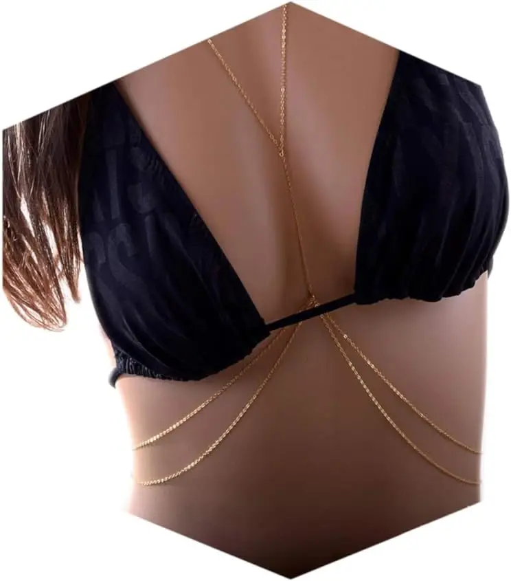 14K Gold Plated Sexy Body Chains for Women, Layered Rhinestone Crossover Bikini Bra Body Jewelry, Summer Beach Crystal Belly Waist Chain
14K Gold Plated Sexy Body Chains for Women, Layered Rhinestone Crossover Bikini Bra Body Jewelry, Summer Beach Crystal Belly Waist Chain