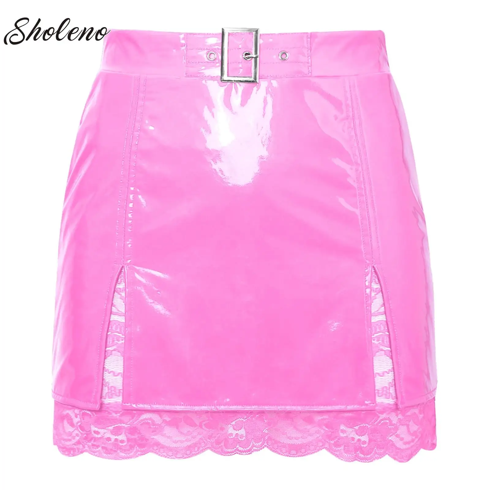 Womens Bodycon Mini Skirt Wet Look Glossy PU Leather Miniskirt Split Hem Floral Lace Tiered Bottoms Patchwork Clubwear Nightwear
Womens Bodycon Mini Skirt Wet Look Glossy PU Leather Miniskirt Split Hem Floral Lace Tiered Bottoms Patchwork Clubwear Nightwear