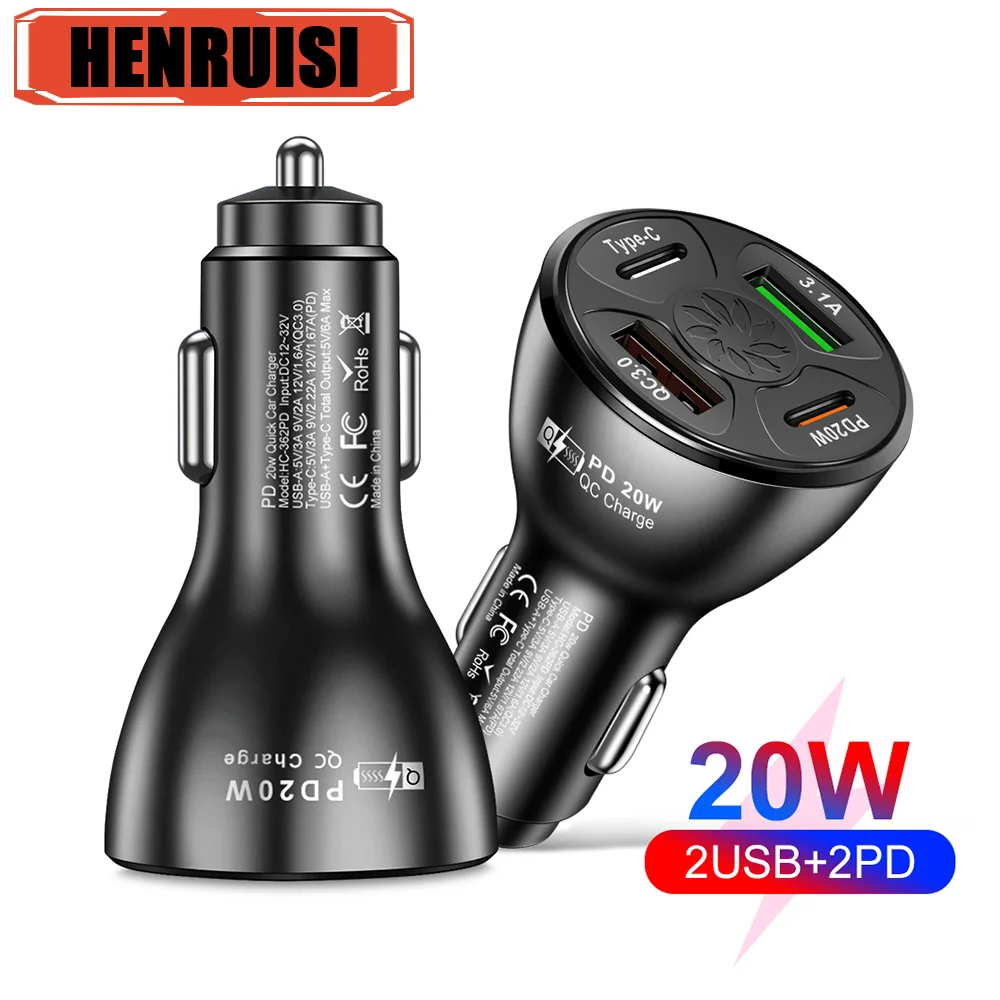 PD 20W USB C Charger Fast Charging 4 Ports Type C Car Phone Charger QC 3.0 For Iphone 13 14 15 Xiaomi 13 Huawei Samsung Adapter
PD 20W USB C Charger Fast Charging 4 Ports Type C Car Phone Charger QC 3.0 For Iphone 13 14 15 Xiaomi 13 Huawei Samsung Adapter