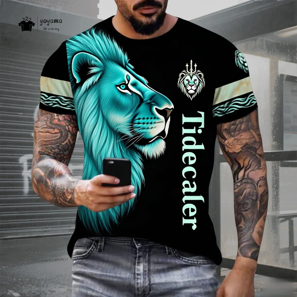Mens Lion Print Short Sleeve Crew Neck T-Shirt Soft Breathable Casual Wear Outdoor Activities Summer Essential Clothing Tshirts
Mens Lion Print Short Sleeve Crew Neck T-Shirt Soft Breathable Casual Wear Outdoor Activities Summer Essential Clothing Tshirts