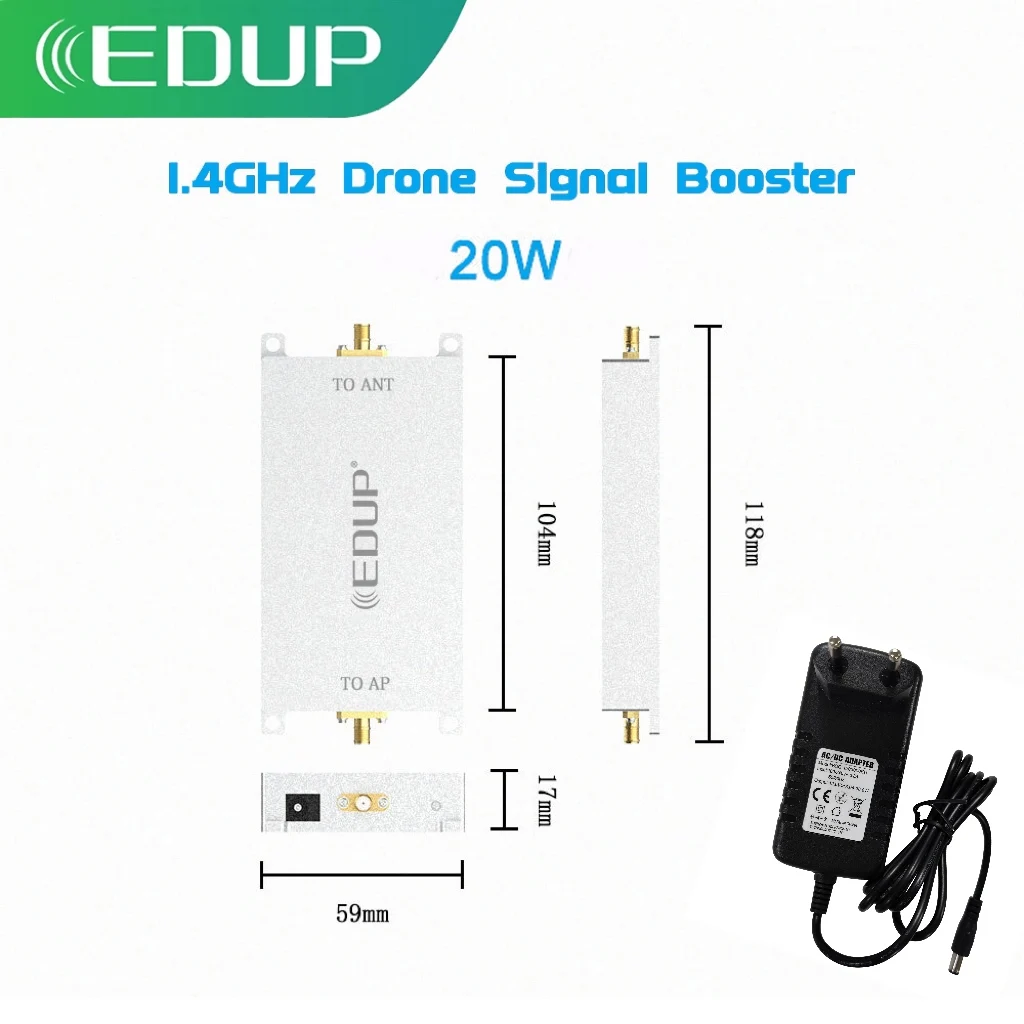 EDUP AB053 Усилитель сигнала 1,4 ГГц, 20 Вт, с блоком питания 12 В/3 А, высокопроизводительное устройство, мощный выход 20 Вт, простая установка
EDUP AB053 Усилитель сигнала 1,4 ГГц, 20 Вт, с блоком питания 12 В/3 А, высокопроизводительное устройство, мощный выход 20 Вт, простая установка