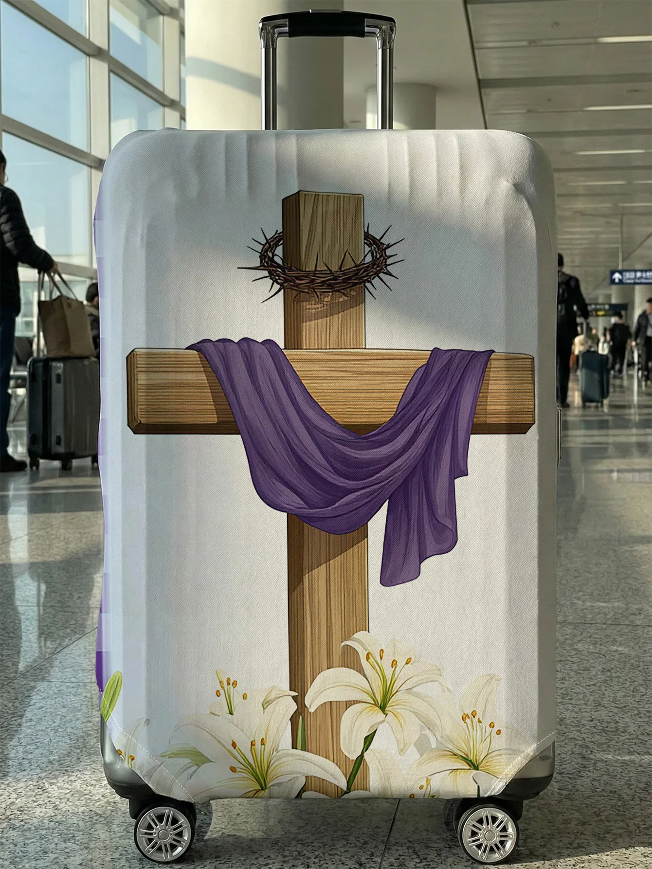 Crown of Thorns Cross Lily Print Luggage Cover, Suitable for 18-32 Inch Luggage Cover, Luggage Handle Glove, Travel Accessories
Crown of Thorns Cross Lily Print Luggage Cover, Suitable for 18-32 Inch Luggage Cover, Luggage Handle Glove, Travel Accessories