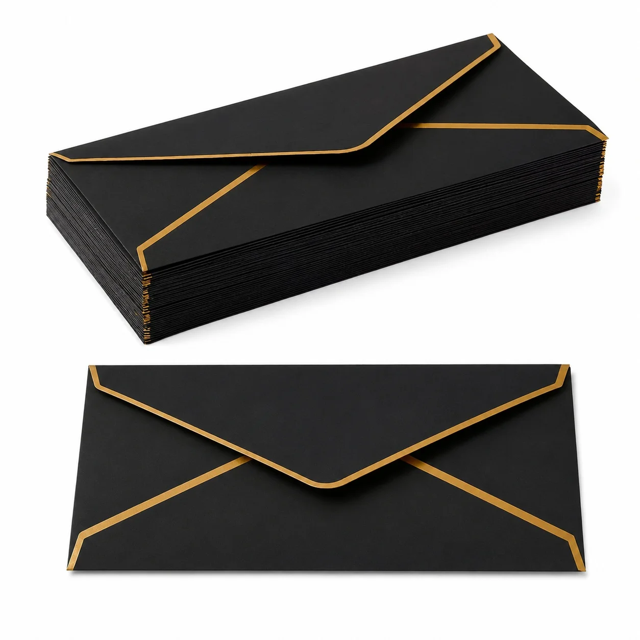 Cream Envelopes 50-Pack, 120gsm Thick Paper with Gold Border, Dual Seal with Stickers for Letters Invoices Cards Event Use
Cream Envelopes 50-Pack, 120gsm Thick Paper with Gold Border, Dual Seal with Stickers for Letters Invoices Cards Event Use