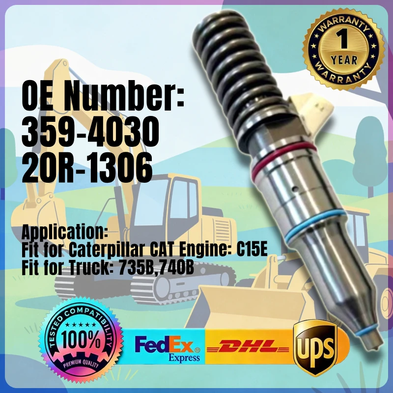 Fuel Injector 359-4030 20R-1306 3594030 20R1306 for Caterpillar CAT C15E Engine Truck 735B 740B
Fuel Injector 359-4030 20R-1306 3594030 20R1306 for Caterpillar CAT C15E Engine Truck 735B 740B