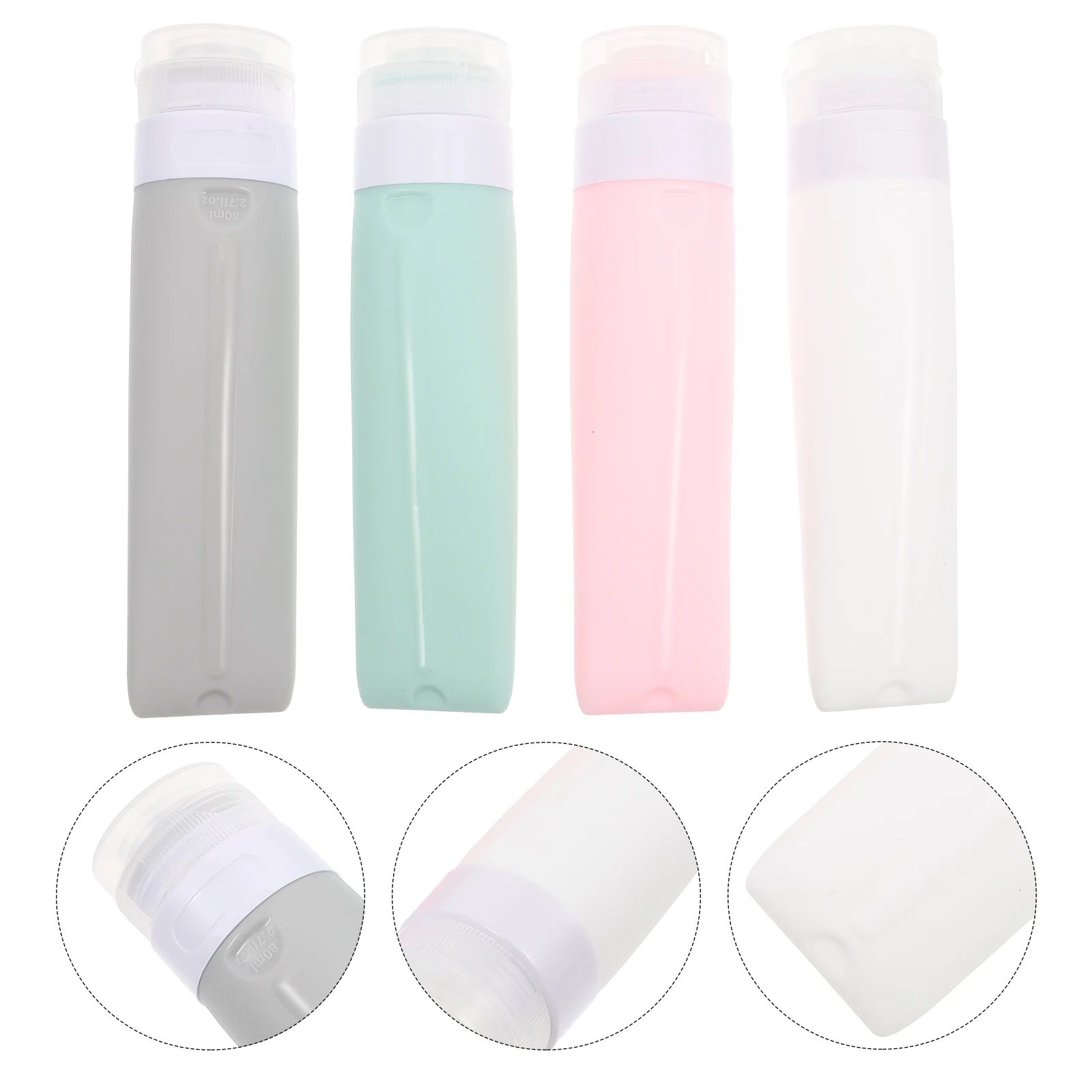 4pcs Silicone Bottles Travel Shampoo Containers Cosmetics Dispensers Sample Sub Cream Holders Plastic Empty Storage Lotion
4pcs Silicone Bottles Travel Shampoo Containers Cosmetics Dispensers Sample Sub Cream Holders Plastic Empty Storage Lotion