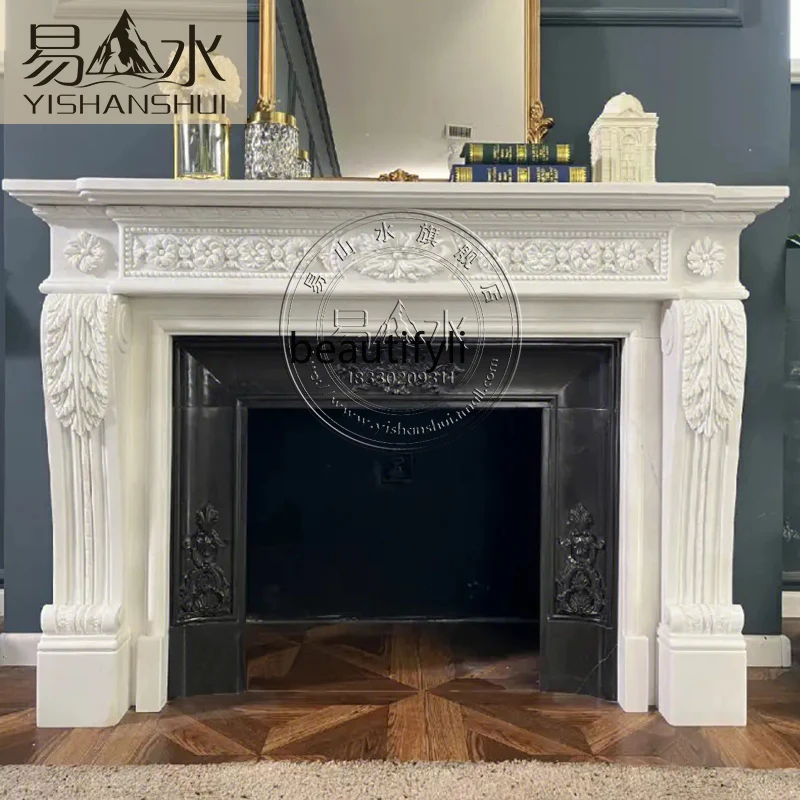 Marble mantel French style marble carved natural stone heating living room villa ornament European style
Marble mantel French style marble carved natural stone heating living room villa ornament European style